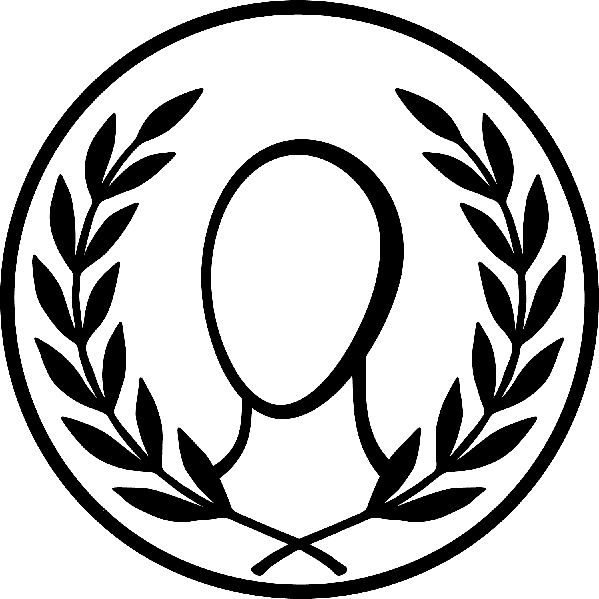 logo with silhouette of bust
